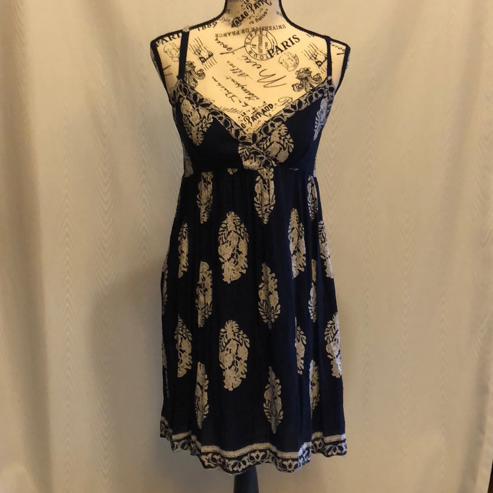 Devi Navy & Tan Sundress